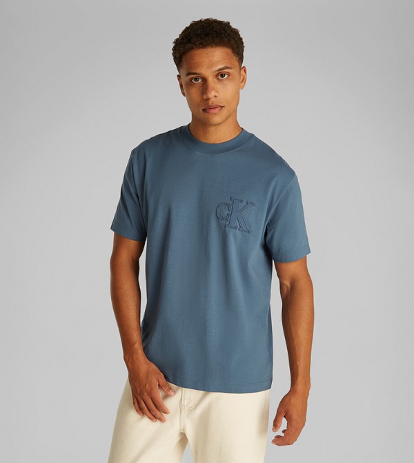Logo Appliqued Crew Neck T-Shirt