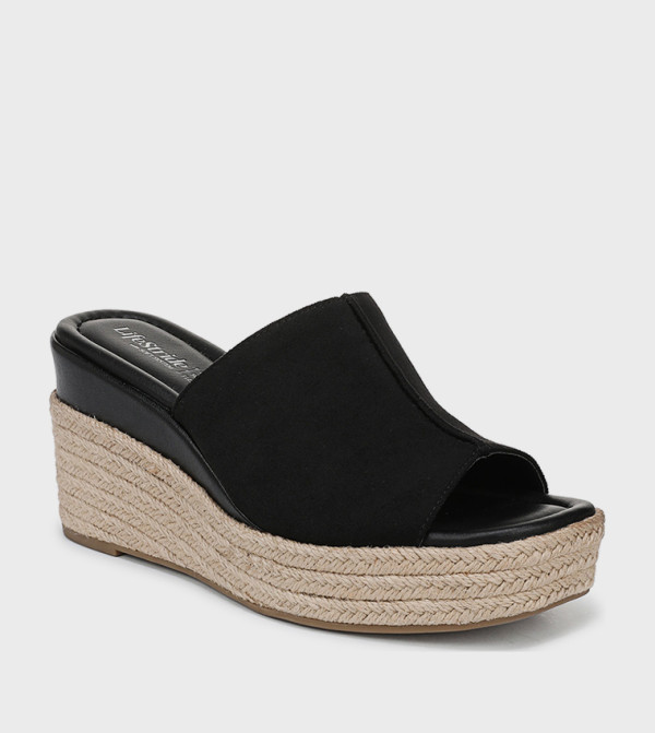 NAHAUTESS Peep Toe Espadrille Wedges