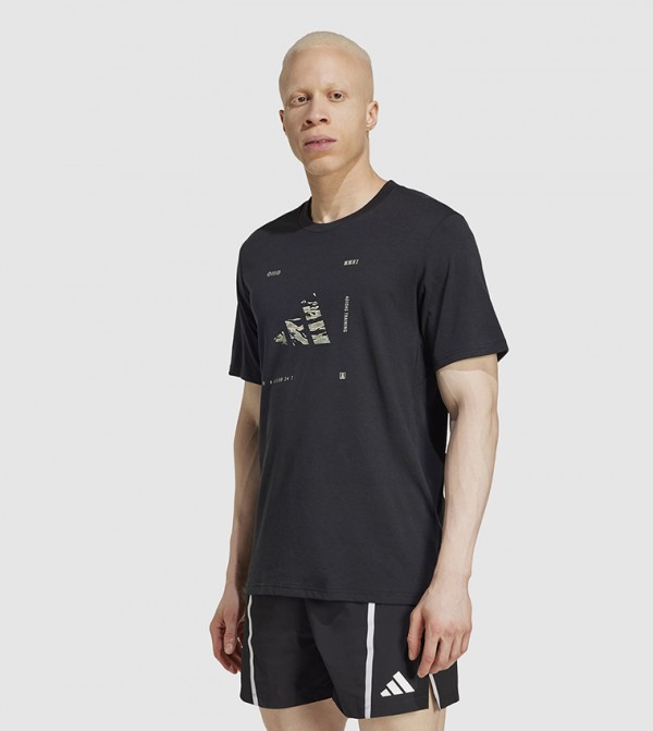 Camo Logo Printed Active T-Shirt