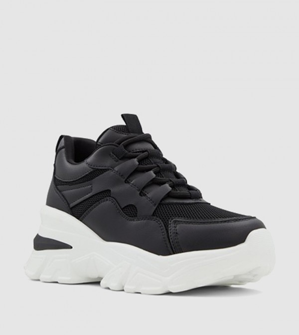 JENNAA Color Block Lace-Up Chunky Sneakers