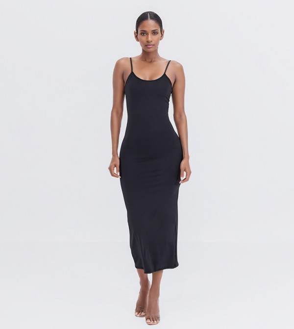 Solid Strappy Bodycon Dress