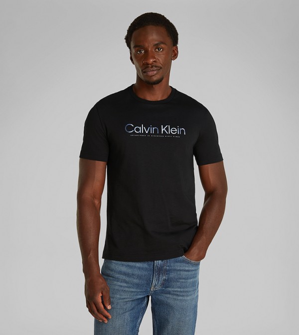 Satin Bonded Logo Crew Neck T-Shirt