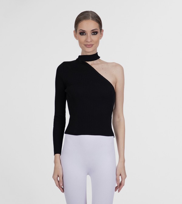 One Shoulder Knitted Top