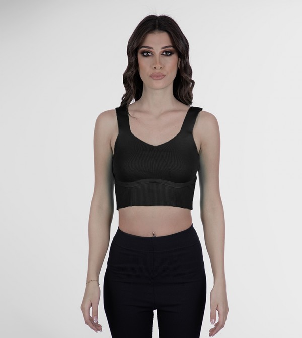 Sleeveless Knitted Crop Top