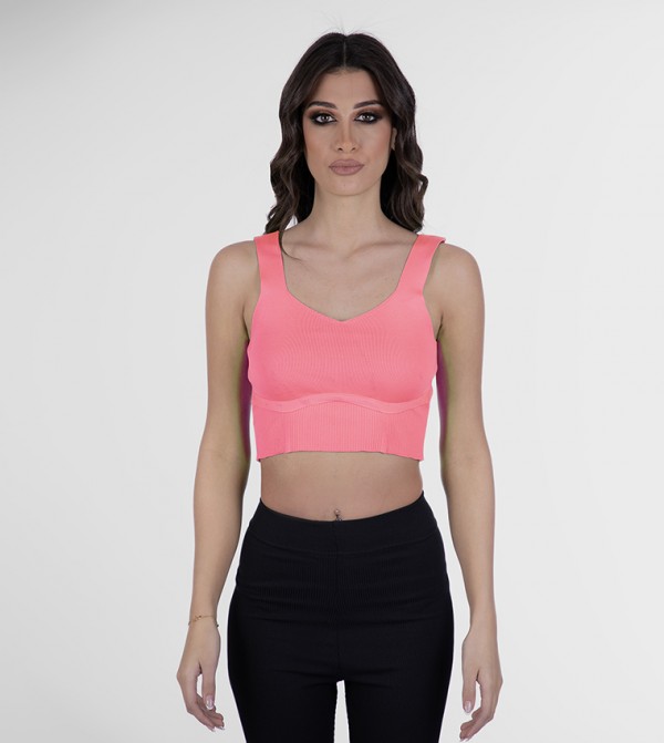 Sleeveless Knitted Crop Top