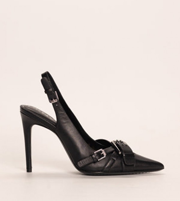 حذاء كعب بحزام خلفي ومقدمة مدببة 