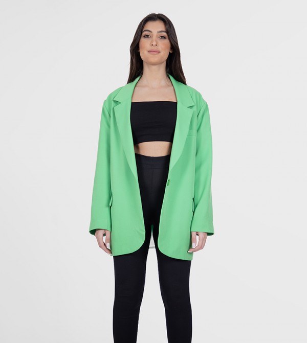 Solid long sleeves Oversized Blazer
