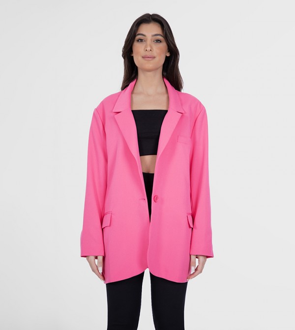 Solid long sleeves Oversized Blazer