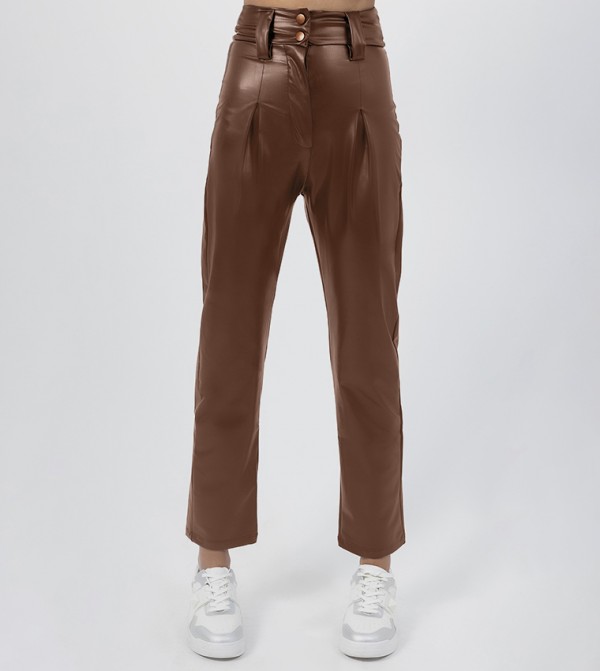 High Rise Leather Pants