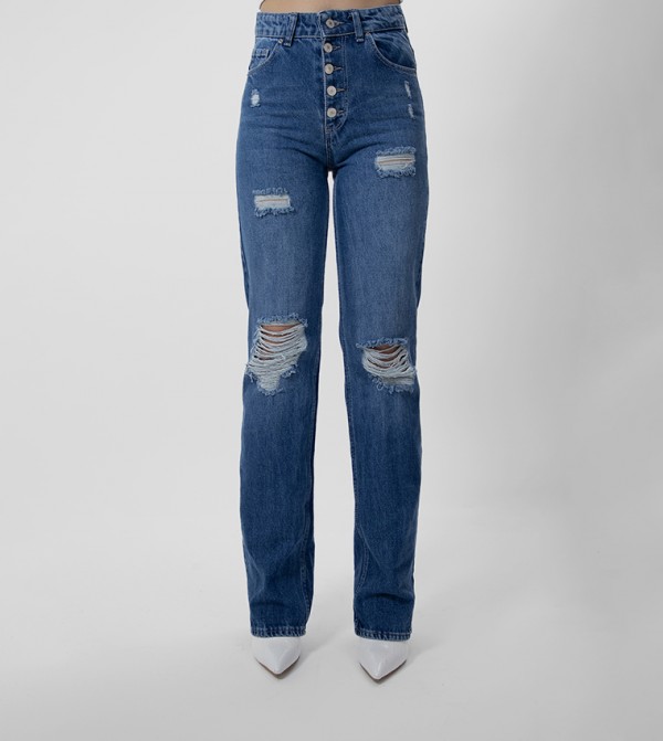 High Rise Ripped Jeans