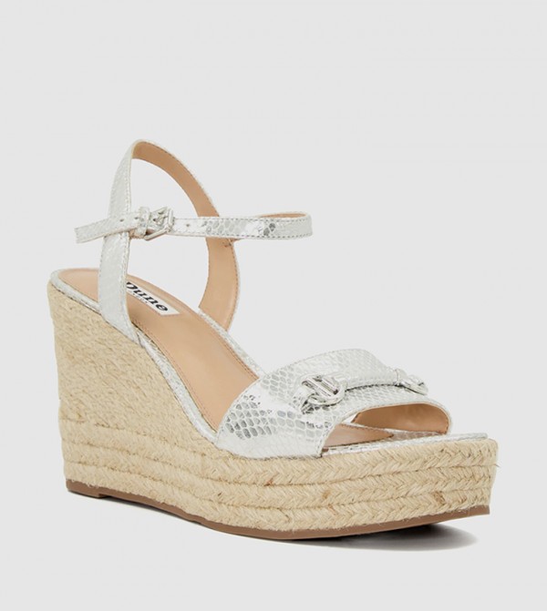 Buy Dune London KAI Textured Wedge Sandals In Silver 6thStreet