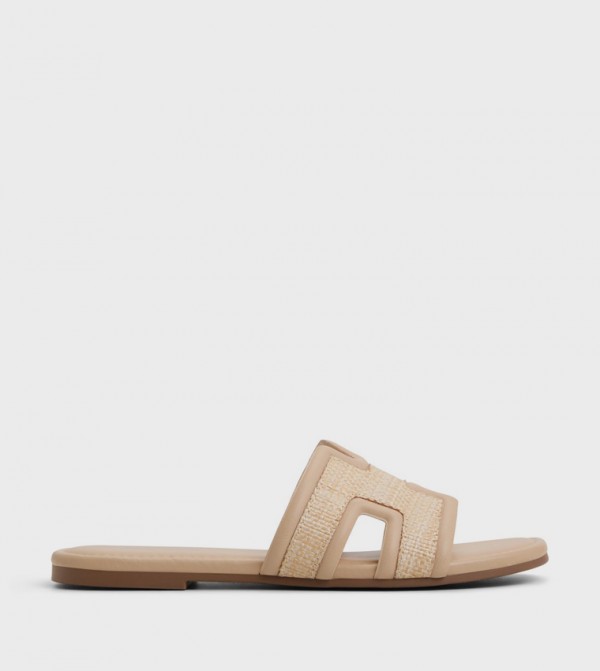 KAMIKO Straw Detail Flat Sandals