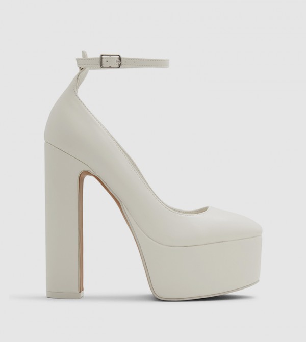 White platform cheap high heels