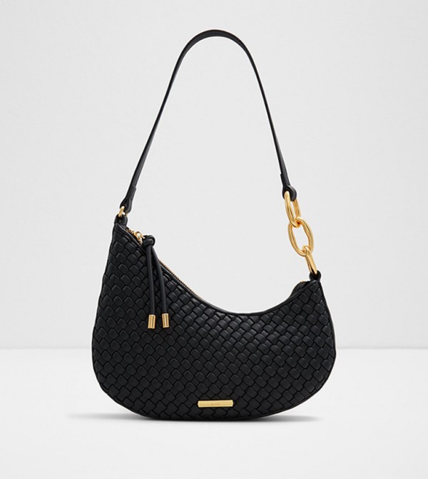 KAMILLE Basket Weave Asymmetric Shoulder Bag