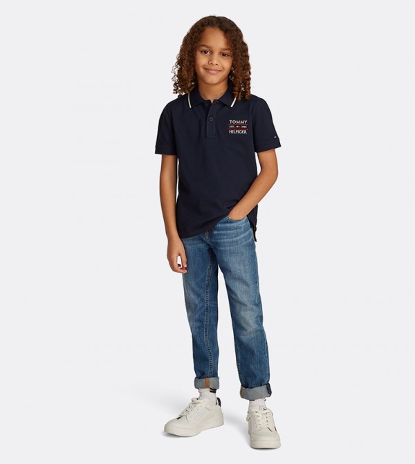 Logo Detail Short Sleeves Polo T-Shirt