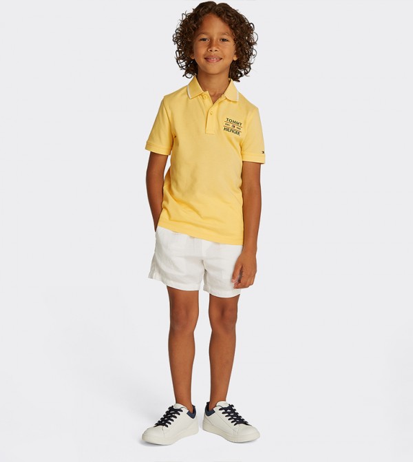 Flag Embroidered Short Sleeves Polo T-Shirt