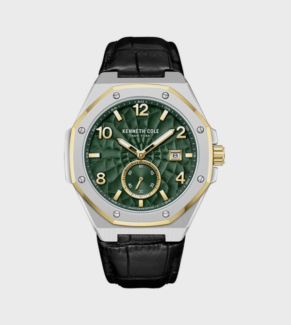 Kenneth Cole New York Women\'s Transparency Green Genuine Leather Strap Watch EUC Kenneth Cole Quartz Analog Green Dial Green Leather Strap  main image 2