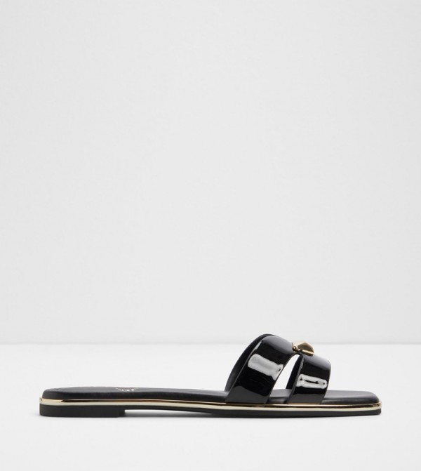 KHARINE Glossy Flat Sandals