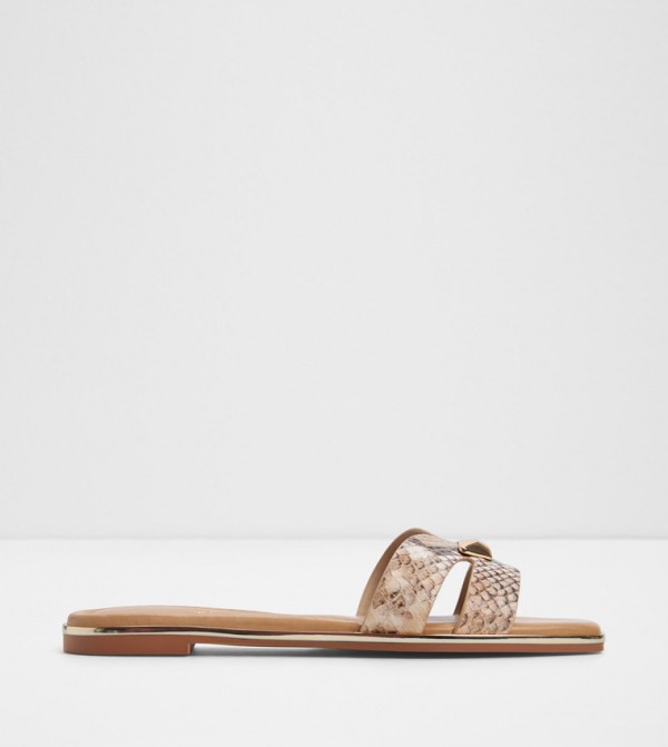 KHARINE Snakeskin Flat Sandals