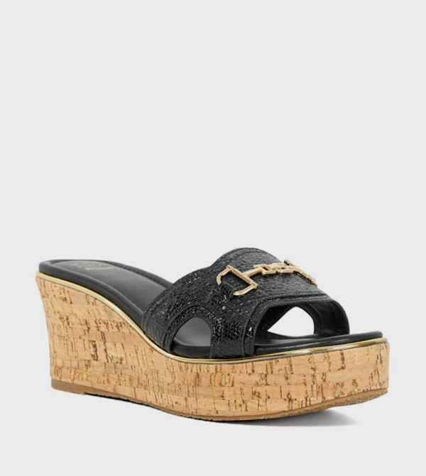 KINDLY Metal Detail Wedge Sandals