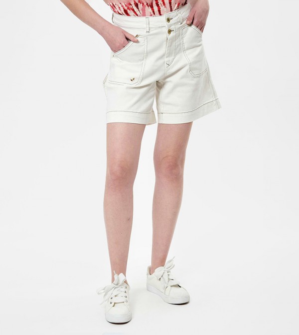 Faded Pocket Detail Denim Shorts