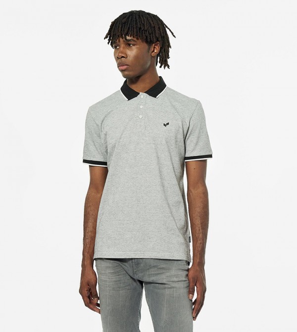Patterned Short Sleeves Cotton Polo T-Shirt