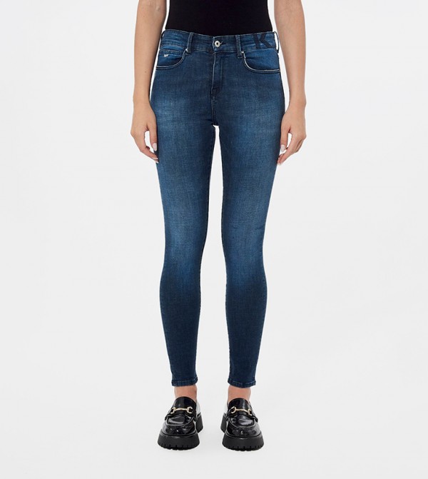 Faded High Waist Skinny Fit Jeans