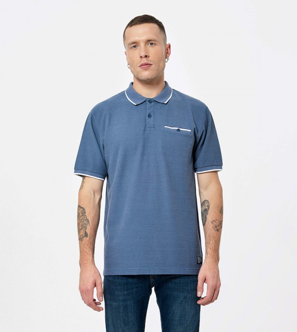Back-Logo Embroidered Short Sleeves Polo T-Shirt