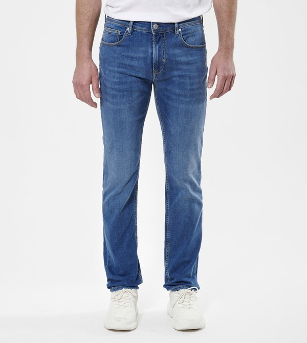 Mid Rise Straight Fit Jeans