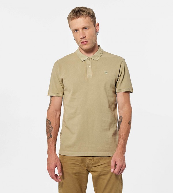 Logo Detail Short Sleeves Cotton Polo T-Shirt