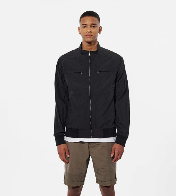 Mock-Neck Lightweight Windbreaker Jacket