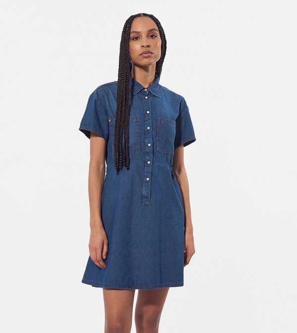 Shirt Collar Denim Dress