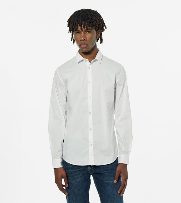 Embroidery Detail Button-Front Shirt