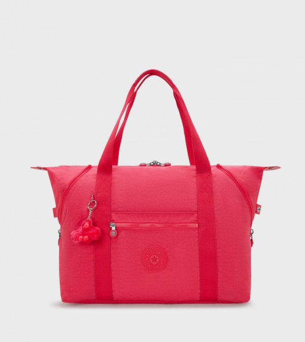 Art Logo Detail Tote Bag with Keychain