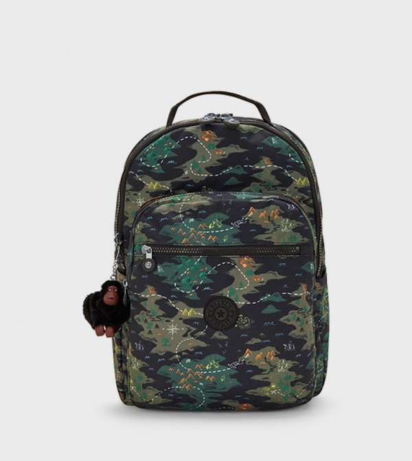 SEOUL Printed Zippered Backpack