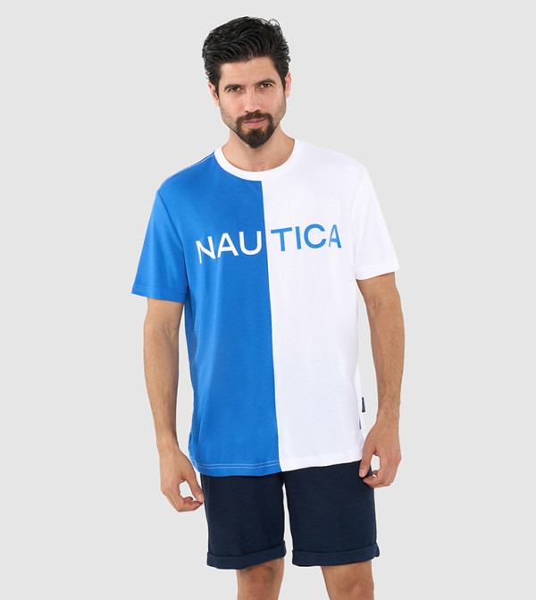 تيشيرت بألوان متباينة بياقة مستديرة دراي فت وقصة مريحة