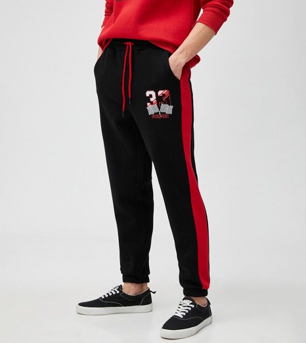Race Themed Printed Jogger Pants