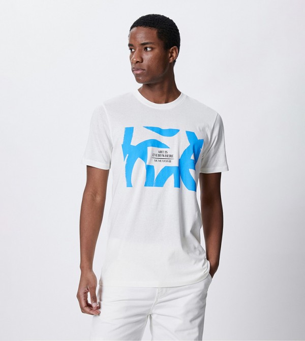 Typography Printed Short Sleeves Slim Fit T-Shirt