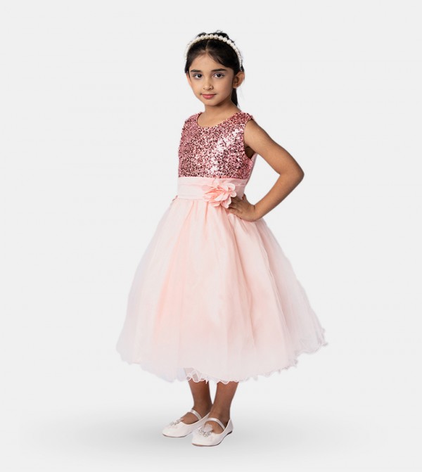 Sequined Fit and Flare Party Dress