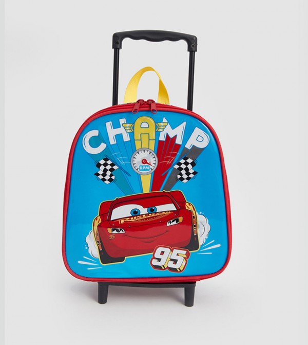 Cars Printed Trolley Backpack