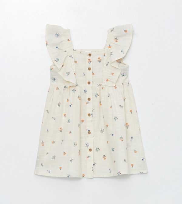 Floral Print Square Neck Dress