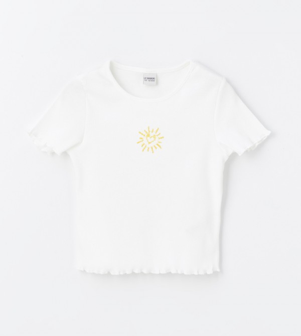 Embroidered Short Sleeves Top