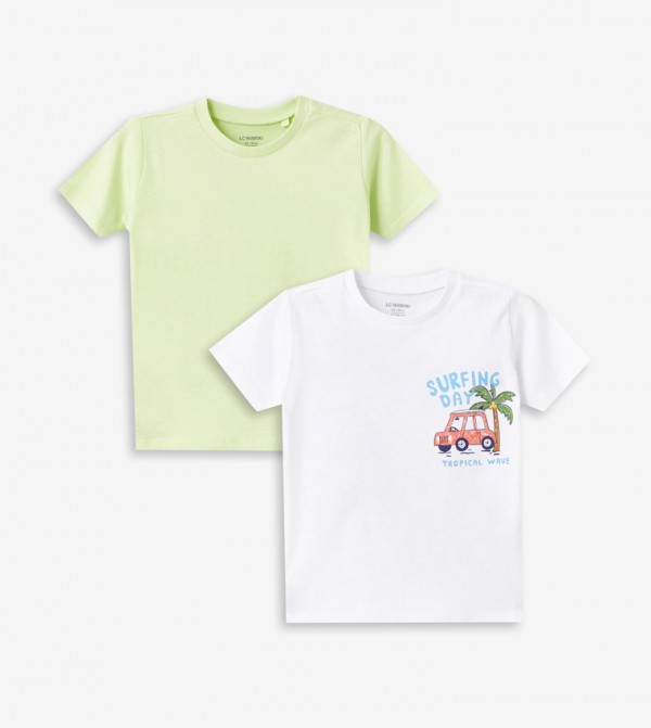 Pack of 2 Printed Short Sleeves T-Shirts