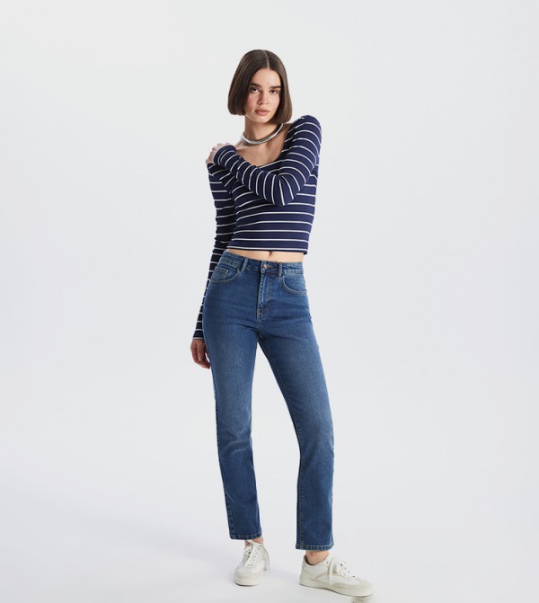 Faded Straight Fit Jeans