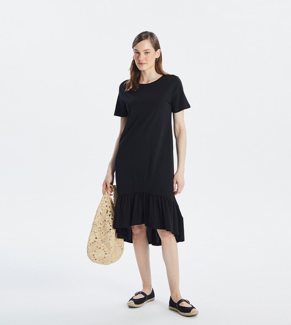 Crew Neck Short Sleeves Dress