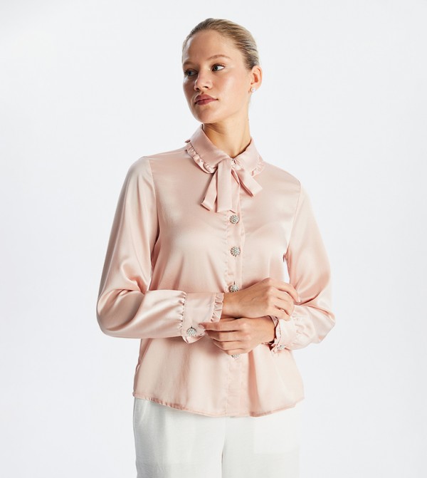 Bow Detail Long Sleeves Shirt