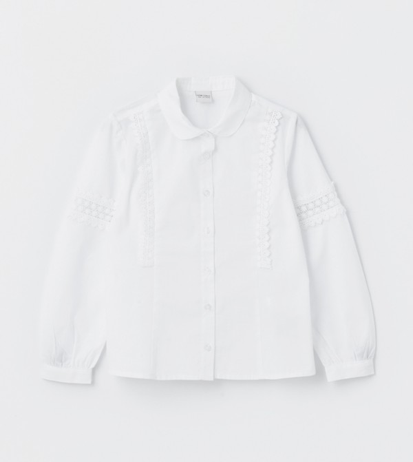 Solid Lace Detail Shirt