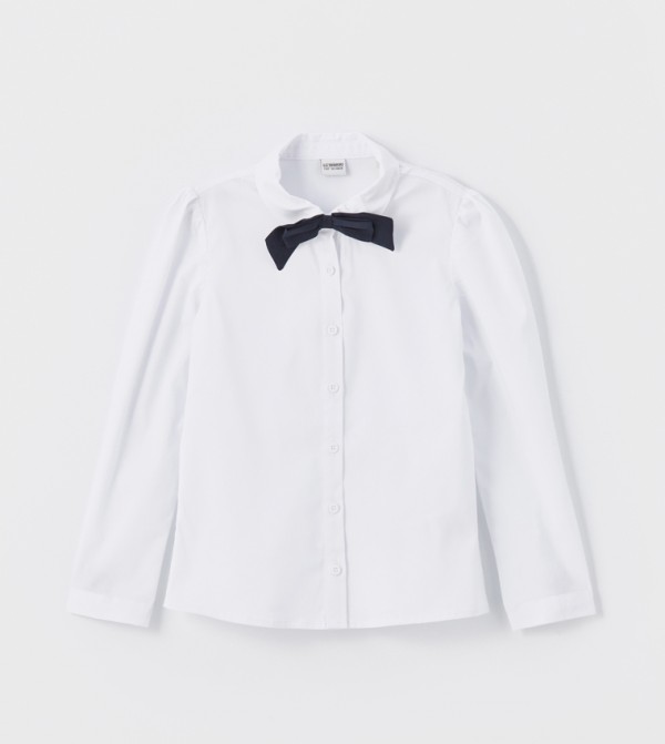 Solid Bow Detail Shirt