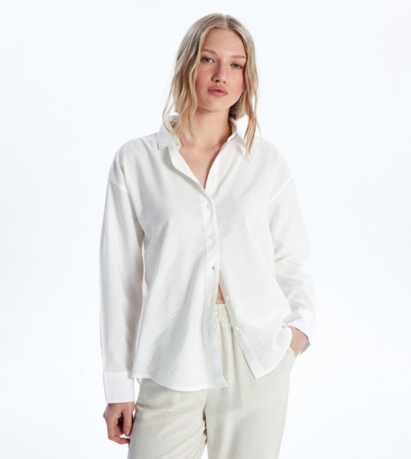 Solid Long Sleeves Poplin Shirt