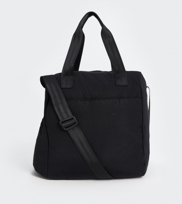 Solid Zippered Tote Bag